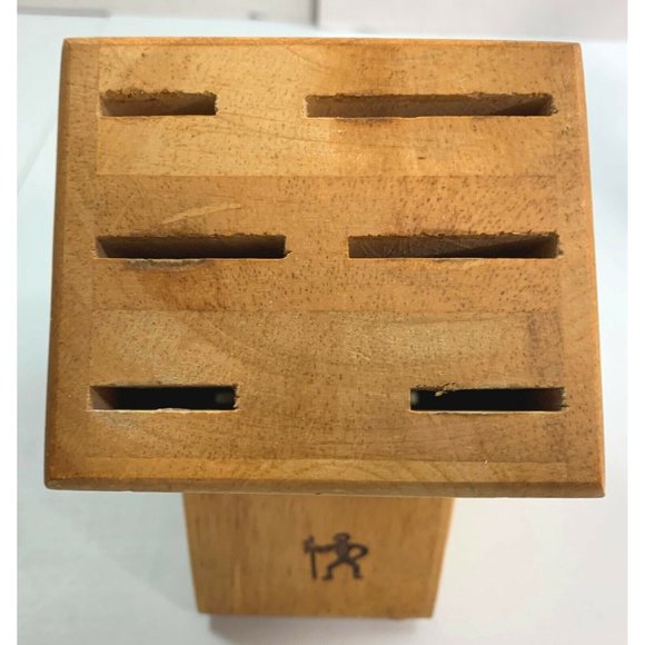 J.A. Henckels Knife Block 6 Slot Natural Wood Model 931 Kitchen Storage 8" - Picture 2 of 8